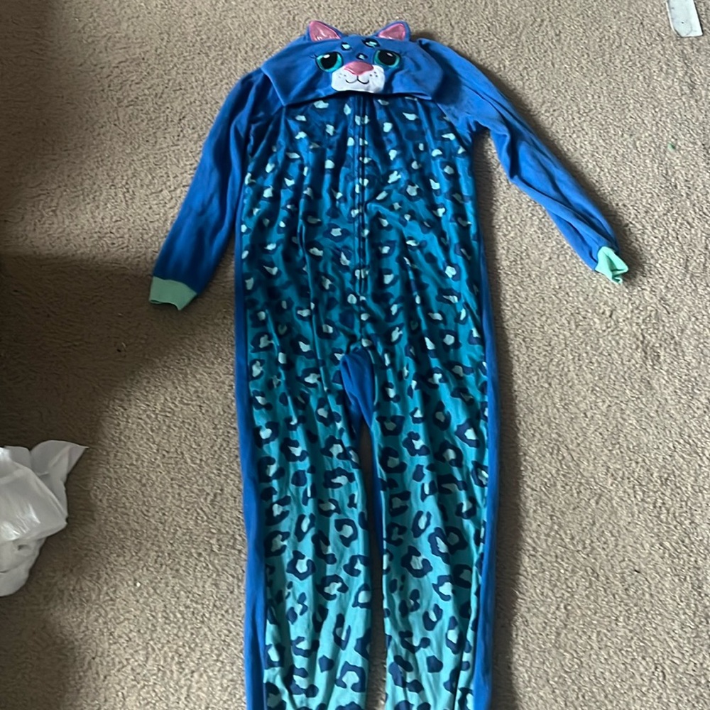 Blue cheetah onesie